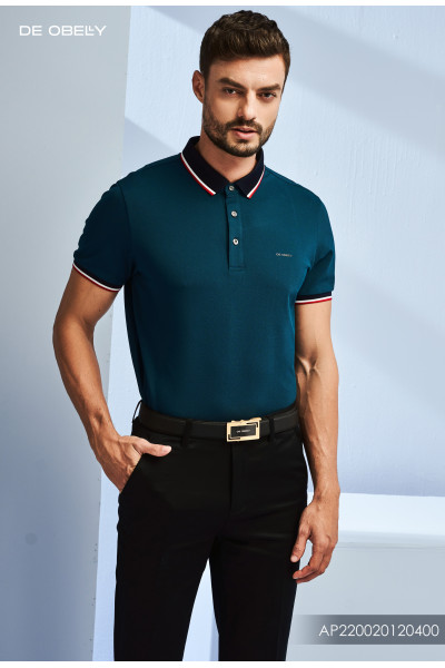 ÁO POLO NAM CAO CẤP XANH TRƠN - AP220020120400