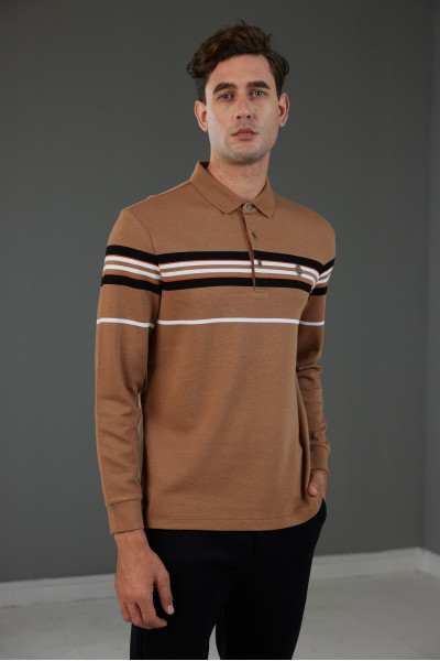 ÁO POLO DÀI TAY NAM CAO CẤP NÂU - AP2311005